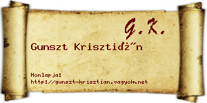 Gunszt Krisztián névjegykártya